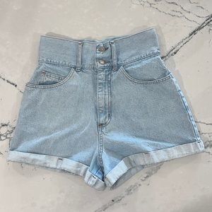 Vintage Ultra High Waist Jean Shorts. Made in USA